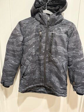 Kids' Boulder Gear Hooded Ski jacket- Charcoal Gray